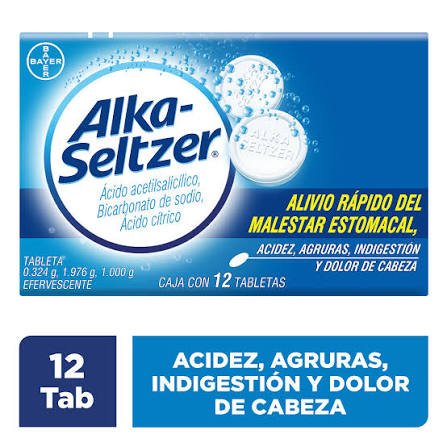 ALKA SELTZER 12 TABLETAS/BICARBONATO)