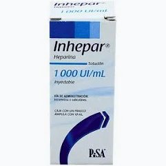 INHEPAR Sol. Iny. c/1 FCO. AMP. 1,000 UI/1 ML