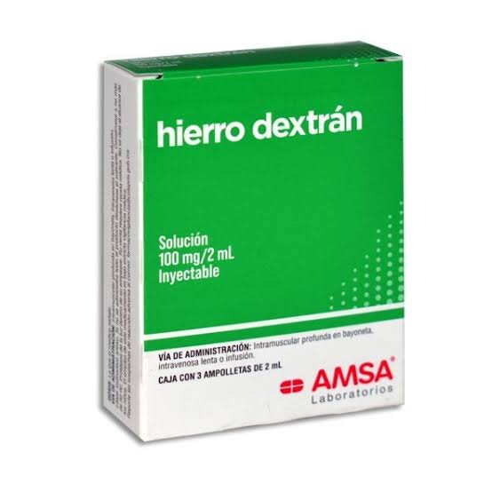 HIERRO DEXTRÁN (Amsa) Sol. Iny. c/3 AMPTAS. 100 MG/2 ML