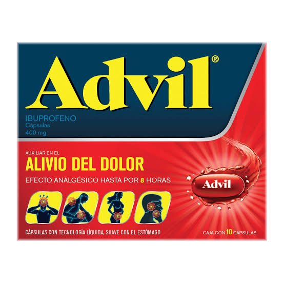 ADVIL(10 CAPSULAS 400MG,IBUPROFENO)