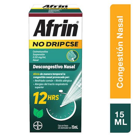AFRIN NO DRIP CSE 12H SUSP. Nasal Fco. Atomizador 15 ML. 0.50 MG/1 ML.