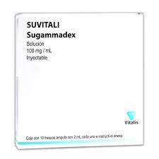 SUVITALI Sol. Iny. c/10 FCOS. AMP. 2 ML. 100 MG/1 ML. (Sugammadex)